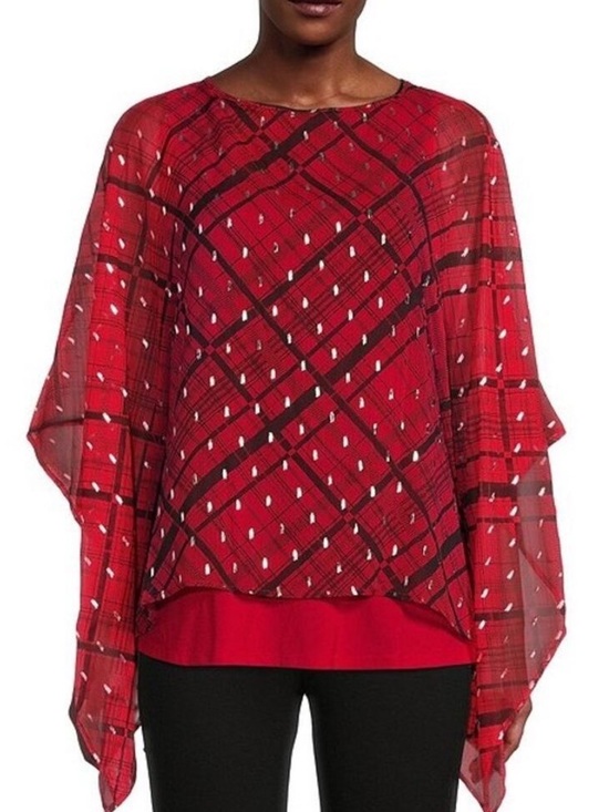 Investments Tops - NWT $79 Slim Factor Poncho with Tank Lining